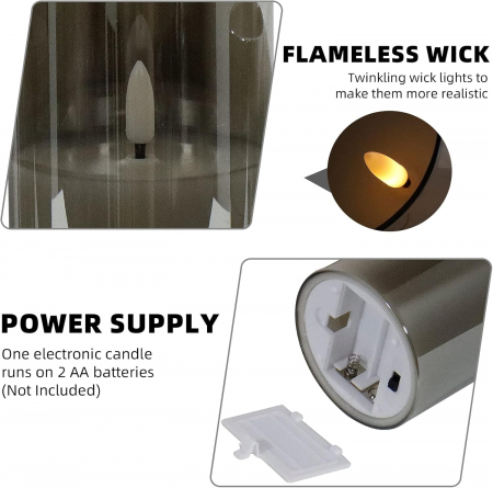 Lumanari decorative fumurii cu LED-uri si telecomanda, pe baterii set 3 bucati [3]