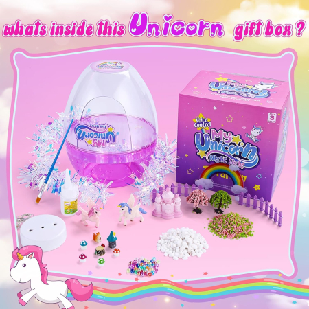 Lumină de noapte în formă de terariu cu Unicorni si accesorii pentru o lume magica [5]