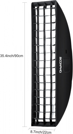 Lumină video LED compatibilă cu NEEWER CB60B CB150W 100W cu fagure și geantă de transport 22x90cm- set 2 buc [6]