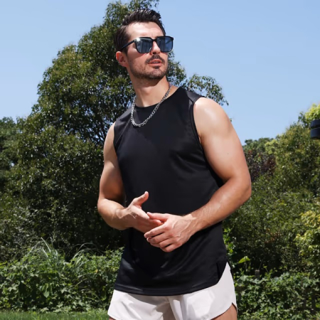 Set 2 Maiouri Sport Bărbați, Tank Top Fitness, Material Mesh Respirabil, Fără Mâneci, Pentru Sală și Antrenament M [3]