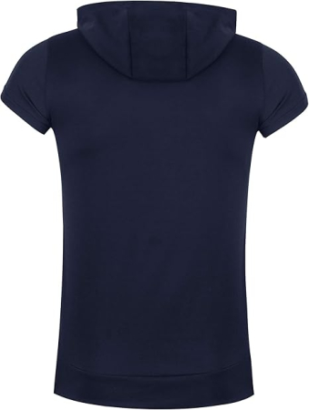 Tricou albastru sport pentru barbati, cu gluga si buzunar fata, M [4]
