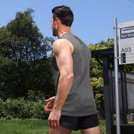 Set 2 Maiouri Sport Bărbați, Tank Top Fitness, Material Mesh Respirabil, Fără Mâneci, Pentru Sală și Antrenament M [4]