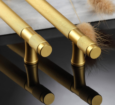 Manere aurii rotunde din zinc, lungime 128 mm intre gauri, 5 bucati [6]