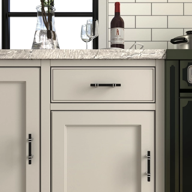 Manere negre cu suporti arginti 180 cm, 128 cm intre gauri, set 10 bucati [2]