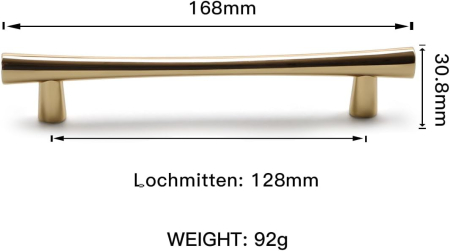 Manere din otel auriu, 168cm, 128 cm intre gauri,set 5 bucati [6]