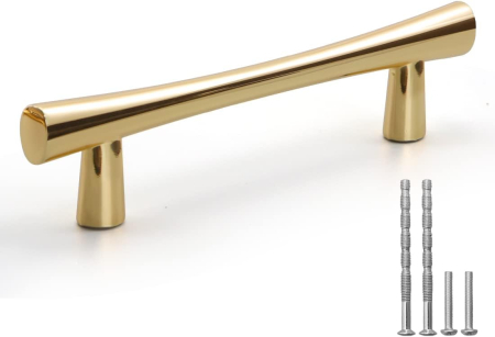 MOBILA - Manere din otel auriu, 168cm, 128 cm intre gauri,set 5 bucati