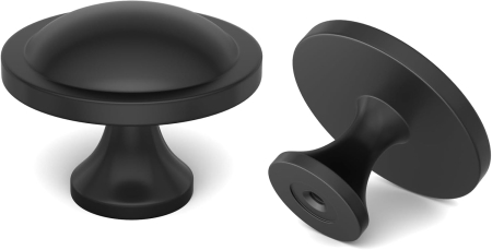 accesorii scaune, mese - Manere negre rotunde din aluminiu 28.3x3.5 mm, set 10 bucati
