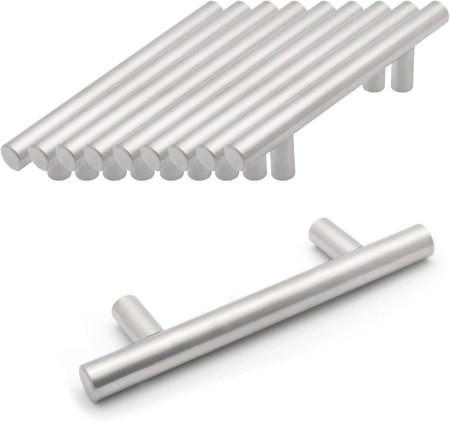 accesorii scaune, mese - Manere rotunde, arginti pentru dulapuri- 127x32 cm, 76mm intre gauri de 12mm- set 25 buc