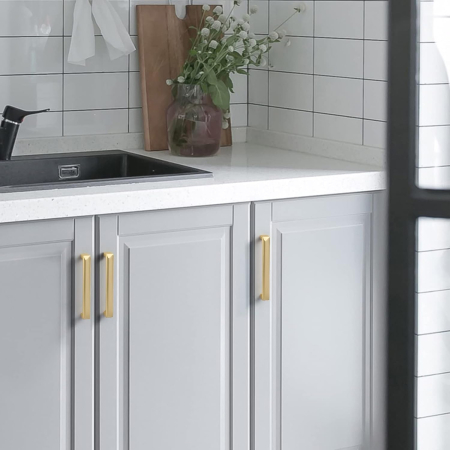 Manere aurii pentru dulapuri- 170 mm, 160mm intre gauri set 10 buc [6]