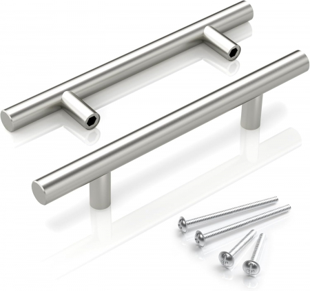 accesorii scaune, mese - Manere rotunde, arginti pentru dulapuri- 127x32 cm, 76mm intre gauri de 12mm- set 20 buc