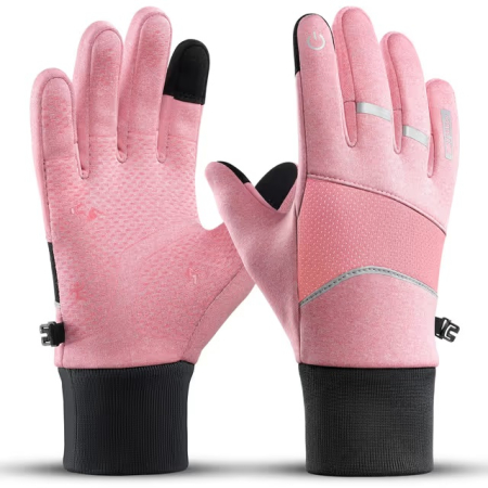 Manusi copii - Manusi roz de iarna pentru femei, ideale ciclism, impermeabile, antiderapante M