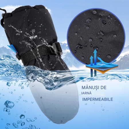 Manusi de iarna pentru copii 5-7 ani albastre, 1 deget [2]