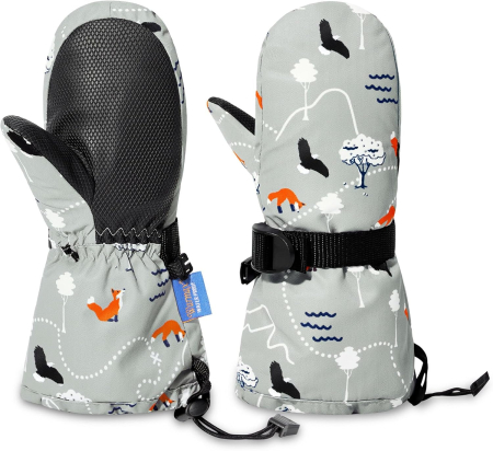 Manusi copii - Manusi de iarna pentru copii 5-7 ani gri, 1 deget