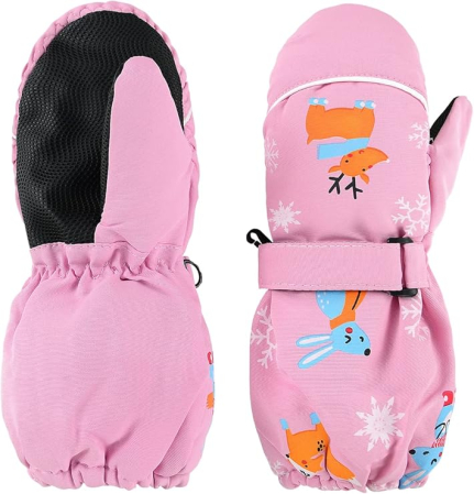 Manusi copii - Manusi de iarna pentru copii 1-3 ani Roz, 1 deget