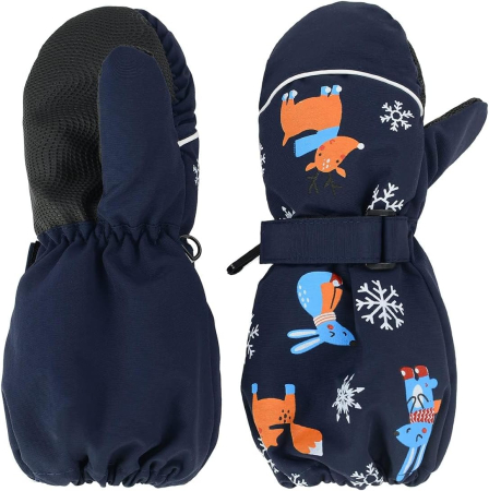 Manusi copii - Manusi de iarna pentru copii 4-7 ani albastre, 1 deget