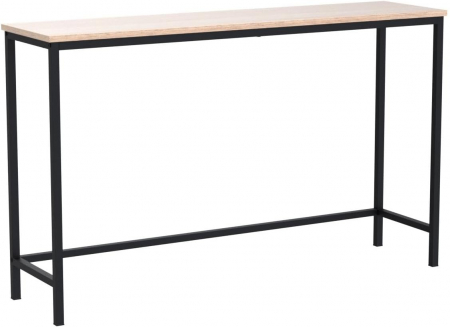 Masa decorativa, subtire, cu cadru metalic negru si blat bej 100x30x72 cm [4]