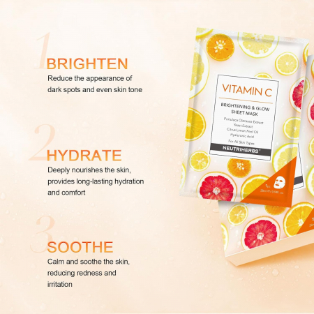 Masca hidratanta de fata cu vitamina C set 5 buc [1]