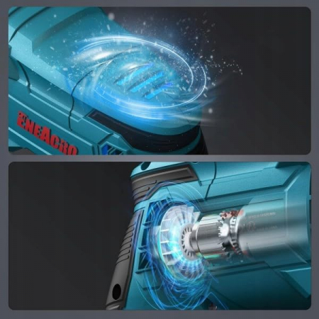 Masina de gaurit cu percutie 1050W SDS-Plus Drill cu 4 moduri, greutate redusă, viteză reglabilă, include burghie si dalti [1]