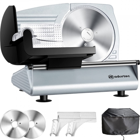 USTENSILE PREPARARE - Masina electrica de feliere carne si mezeluri cu 2 lame si 2 suporti resturi, 150w