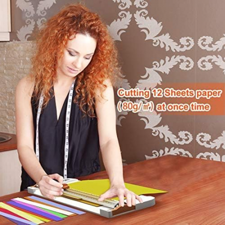 Masina taiat hartie, Trimmer, lama ascunsa si design anti-alunecare, cu rigla pliabila, 38*15*3.5cm, Plastic, Alb [1]