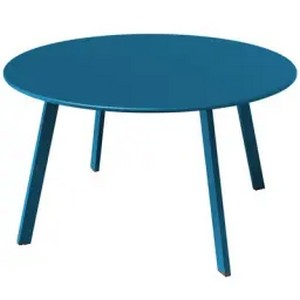 Mese - Masuta rotunda, metalica, pe 4 picioare, albastra 70x70x40 cm
