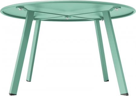 Masuta rotunda, metalica, pe 4 picioare, albastra 70x70x40 cm [6]