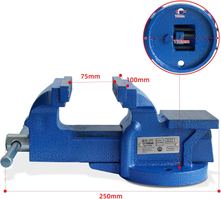 Menghina fixa de banc din aliaj de otel tratat 100 mm [1]