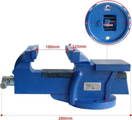 Menghina fixa de banc din aliaj de otel tratat 125 mm [2]