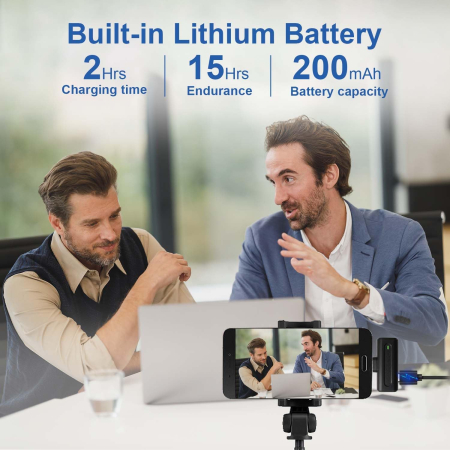 Microfon Lavalier Wireless pentru iPhone, Android, Computer, Laptop, Microfon Lapel Profesional Plug & Play 2.4GHz [5]