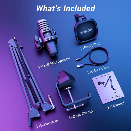 Microfon cu USB si suport reglabil fixare masa [6]