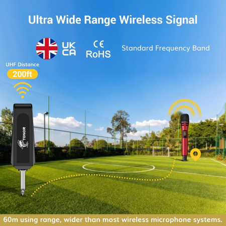 Microfoane wireless reincarcabile 5 canale reglabile pentru Karaoke, Cântăreț, DJ, petrecere, Vorbire, Negru [2]