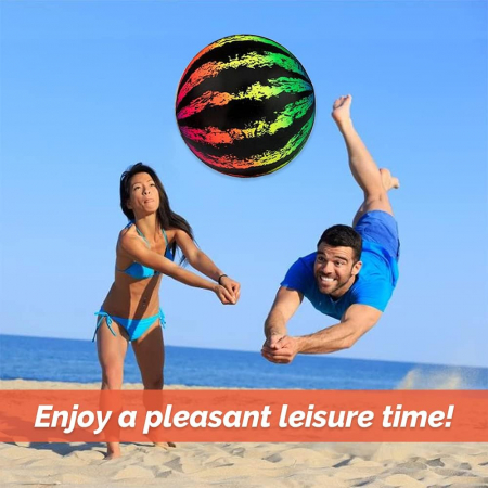 Minge usoara din cauciuc pentru volei, fotbal, jocuri in apa imprimeu Pepene 23 cm [2]