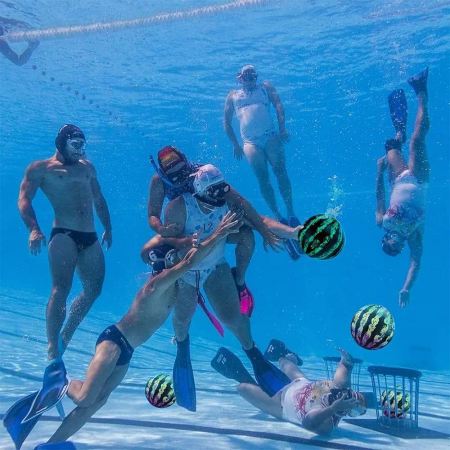 Minge usoara din cauciuc pentru volei, fotbal, jocuri in apa imprimeu Pepene 23 cm [1]