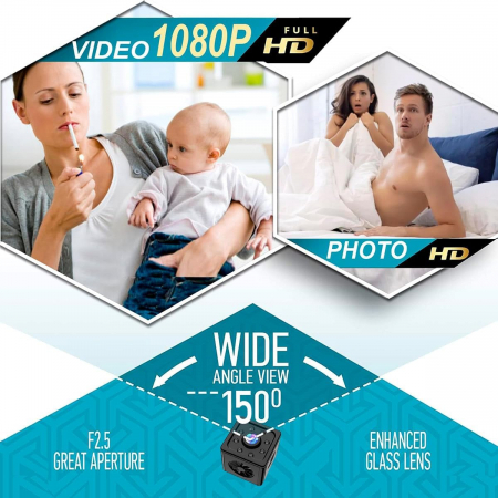 Minicamera de supraveghere WiFi Full HD 1080P Wireless, cu senzor de mișcare și vedere de noapte în infraroşu [2]