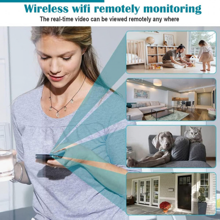 Minicamera de supraveghere WiFi Full HD 1080P Wireless, cu senzor de mișcare și vedere de noapte în infraroşu [3]