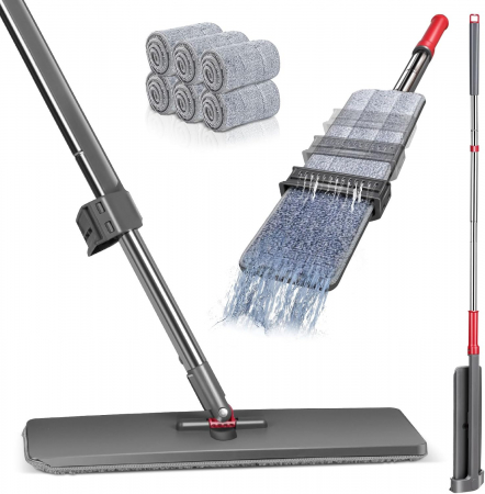 Maturi, Mopuri si galeti - Mop cu functie de scurgere, talpa de 36 cm, coada extensibila 130-147 cm, 6 rezerve