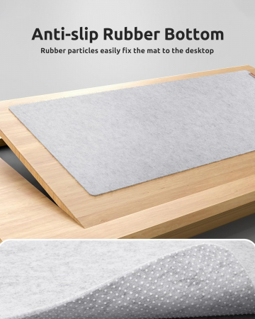 Mouse pad 90x40 cm gri, din fetru, subtire, moale, antiderapant [3]