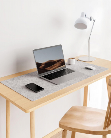 Mouse pad 90x40 cm gri, din fetru, subtire, moale, antiderapant [1]