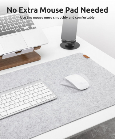 Mouse pad 90x40 cm gri, din fetru, subtire, moale, antiderapant [2]