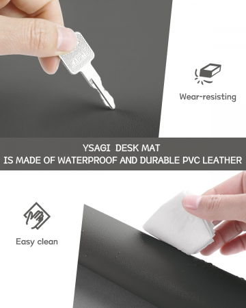 Mouse pad 60x35 cm gri inchis, din piele artificiala, impermeabil, moale [4]