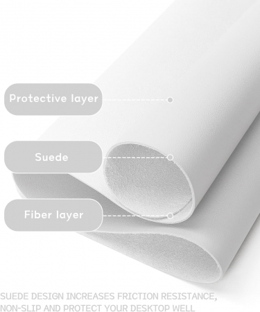 Mouse pad 60x35 cm alb, din piele artificiala, impermeabil, moale [2]