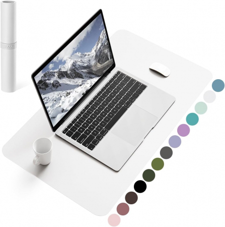 Suporturi articole birou - Mouse pad 60x35 cm alb, din piele artificiala, impermeabil, moale