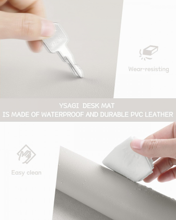 Mouse pad 80x40 cm gri, din piele artificiala, impermeabil, moale [3]