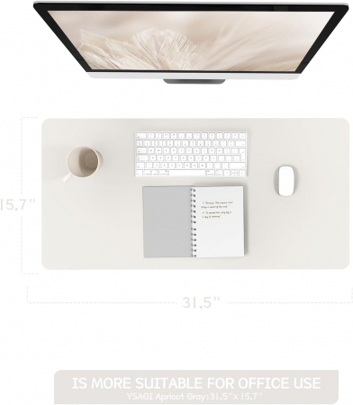 Mouse pad 80x40 cm gri, din piele artificiala, impermeabil, moale [5]