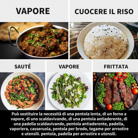 Aparat electric de gatit 5L, 1000W, cu temporizator, 6 functii-SLOW COOK HIGH/SLOW COOK LOW/WHITE RICE/STEAM/SAUTE/WARM/DELAY [5]