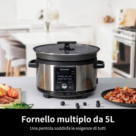 Aparat electric de gatit 5L, 1000W, cu temporizator, 6 functii-SLOW COOK HIGH/SLOW COOK LOW/WHITE RICE/STEAM/SAUTE/WARM/DELAY [1]