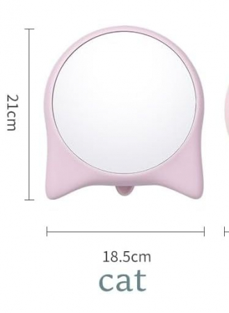 Oglinda de machiaj cu suport roz, 21x18.5 cm [4]