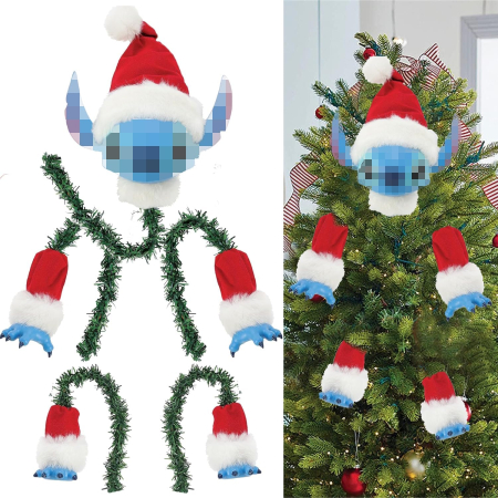 instalatii lumini - Figurina albastra din desene animate pentru decorarea pomului de sarbatori