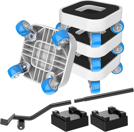 MOBILA - Set 4 role rotative 360° ridicat si transportat mobila cu capacitate de incarcare 500 kg si parghie ridicare usoara