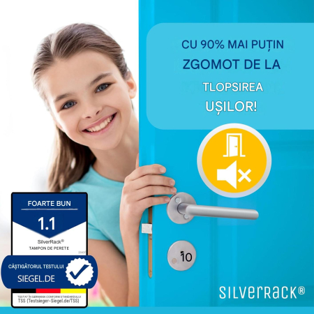 Opritor siliconic pentru manere usi, fara gaurire, set 12 bucati de 40 mm,  9 mm grosime [3]